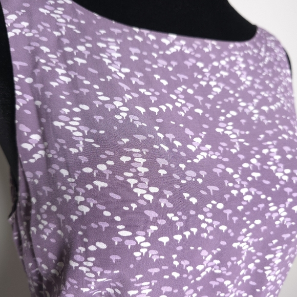 J. Crew Printed Rayon Purple Tie Back Dress Size 6 - Picture 4 of 12
